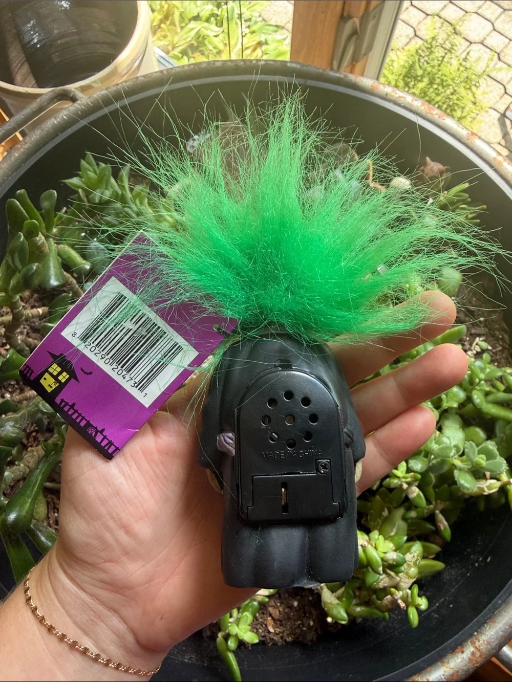 Vtg Pocket Screamer With Green Hair • Screams & Eyes Light Up • Halloween